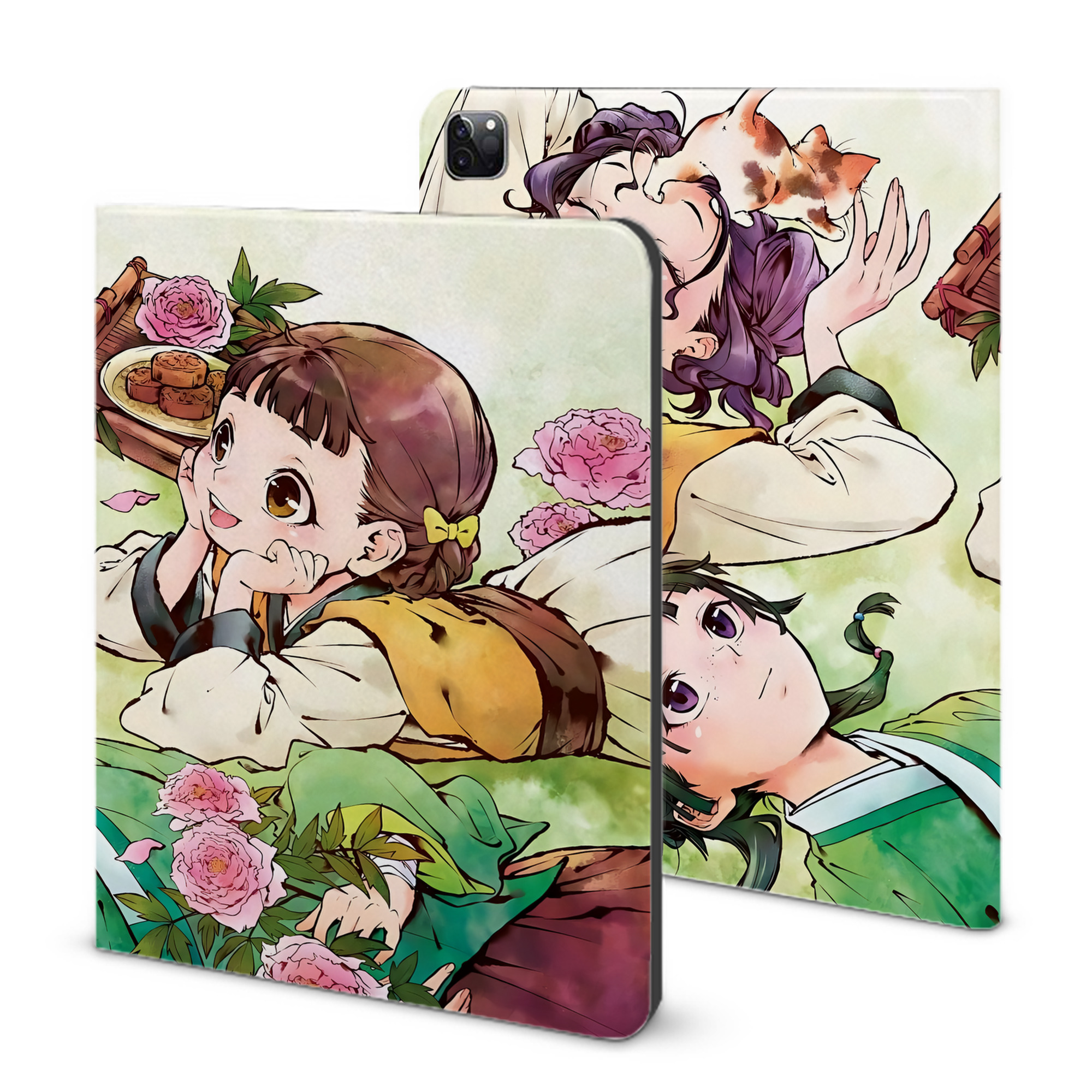 （画像用） 薬屋のひとりごと The Apothecary Diaries IPad ケース ブック型 PUレザー TPU 耐衝撃 軽量 薄型 ペン収納なし 全面保護 IPad 各モデル対応